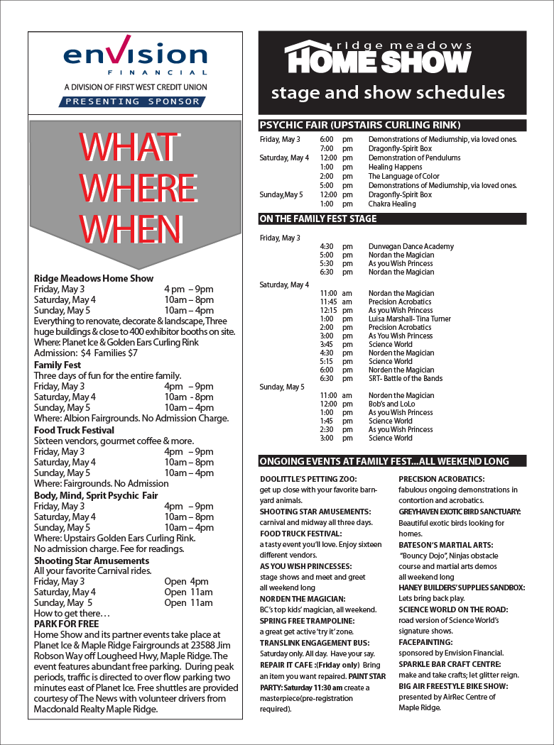 What's On Ridge Meadows Home Show